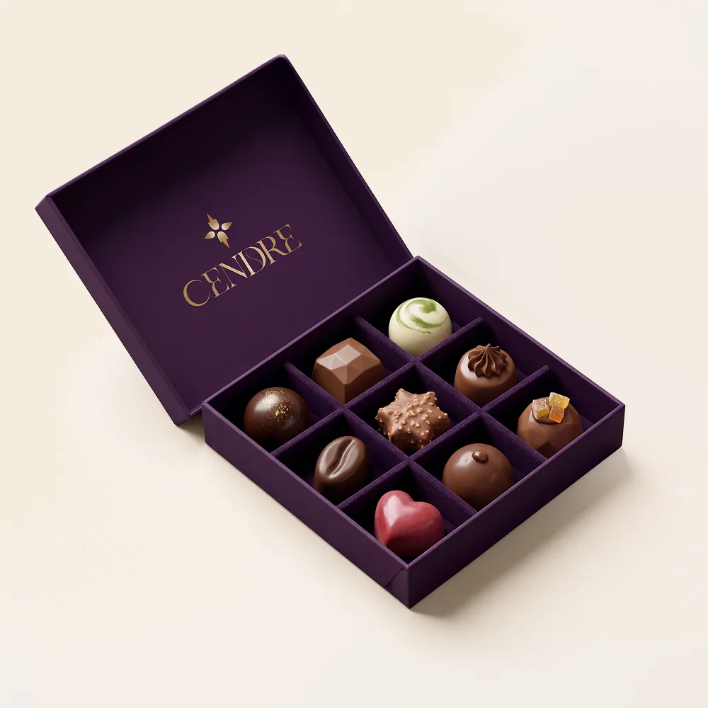 Open Cendre praline gift box