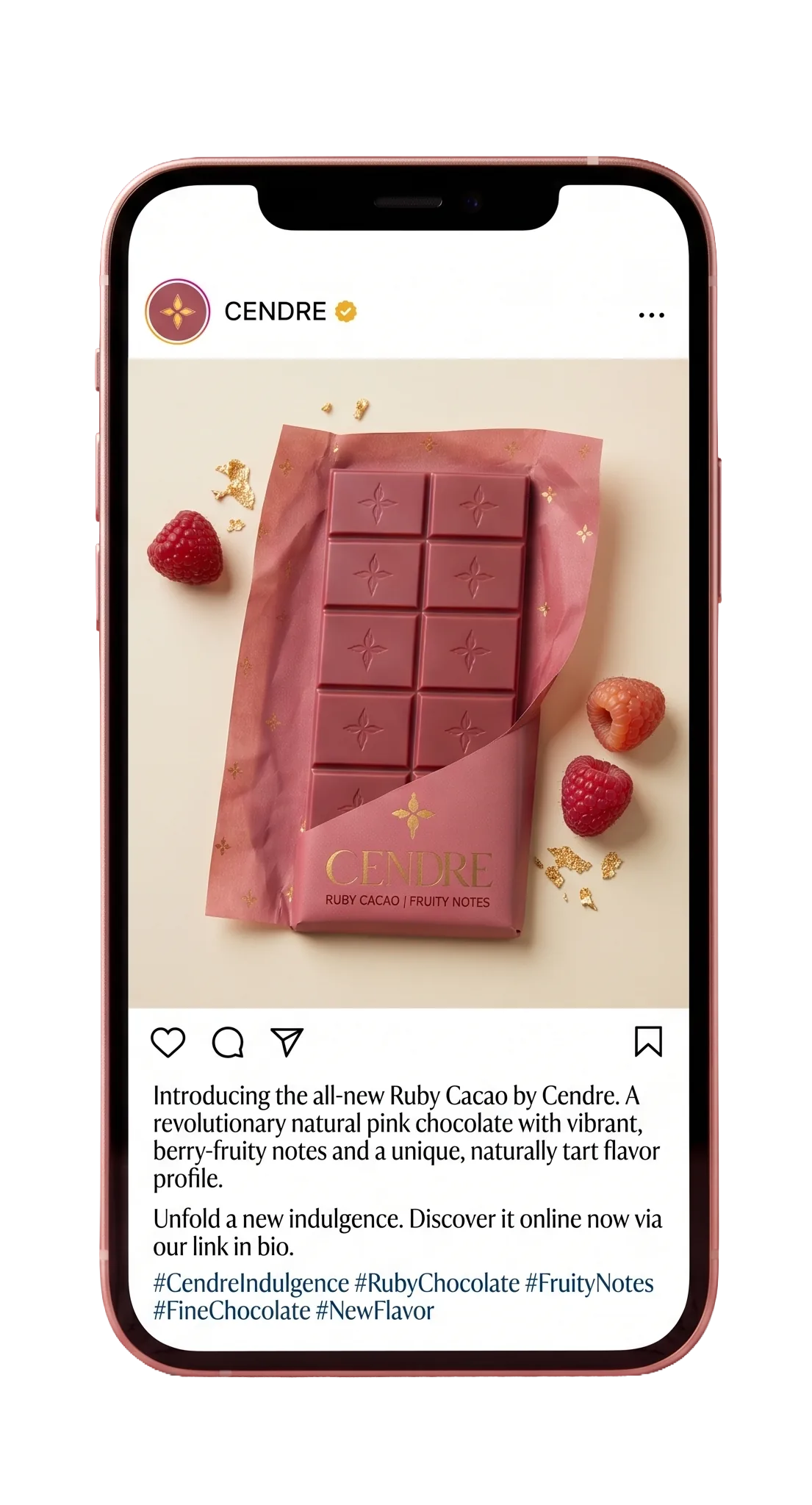Cendre Instagram post featuring Ruby Cacao