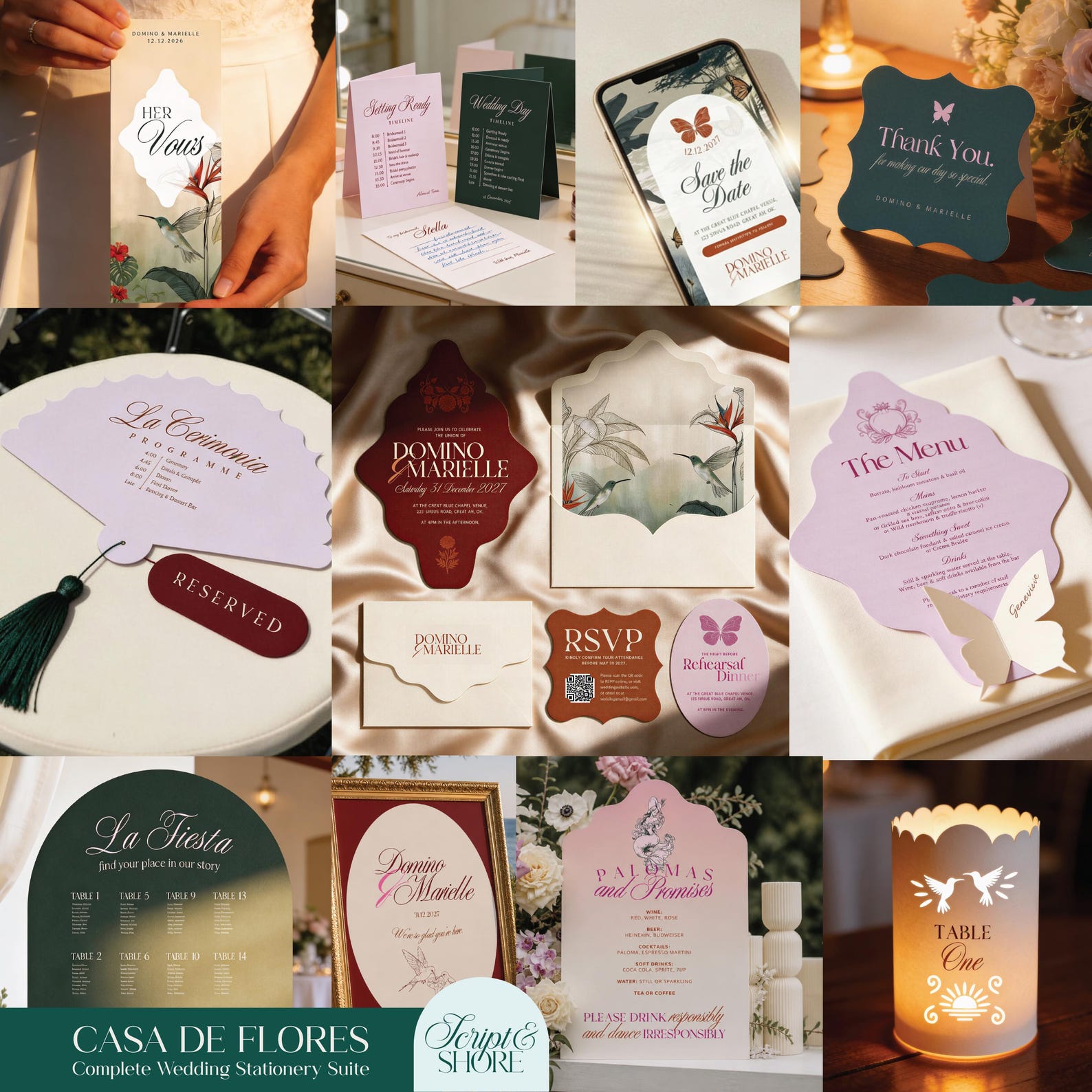 Casa de Flores full stationery